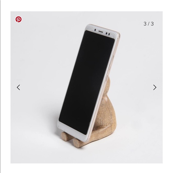 Desktop Cell Phone Holder - Mango Wood Rabbit - Picture 3 of 3